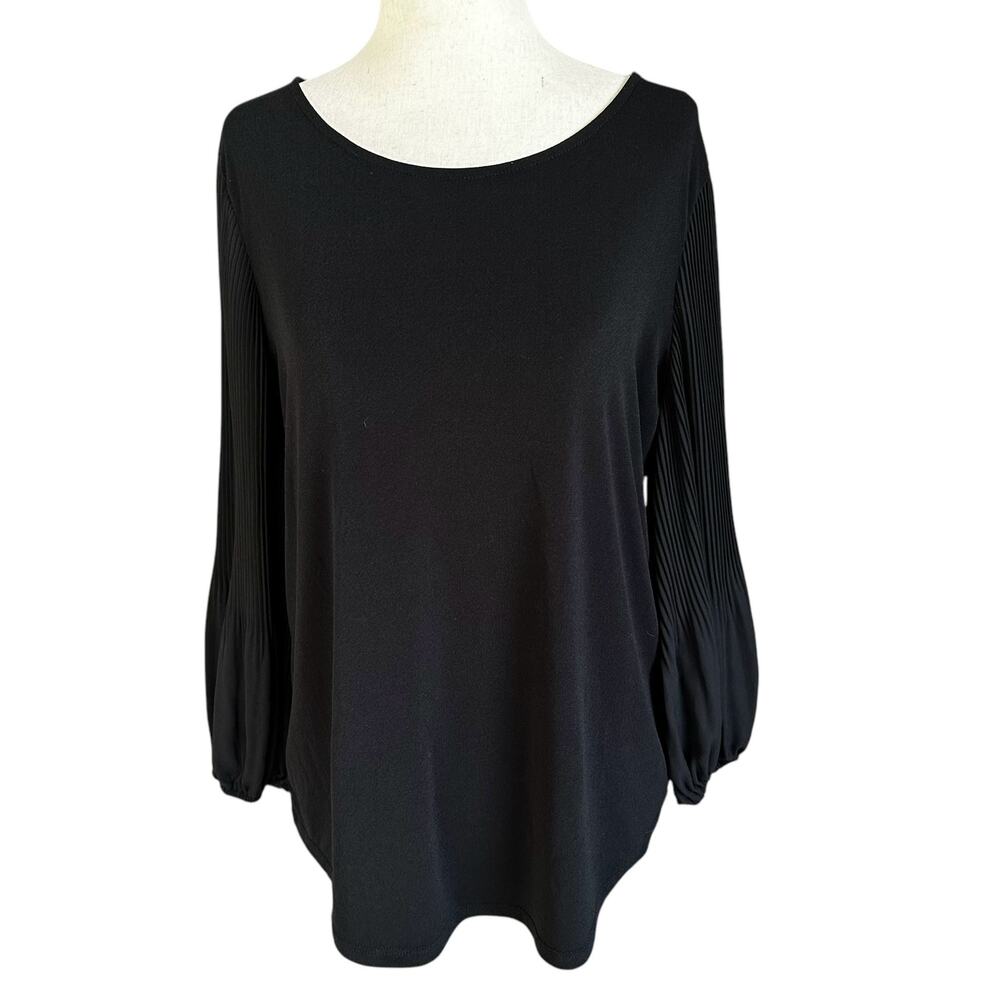 Adrianna Papell Black Basic Blouse‎ Women Top Size Medium | 16-3